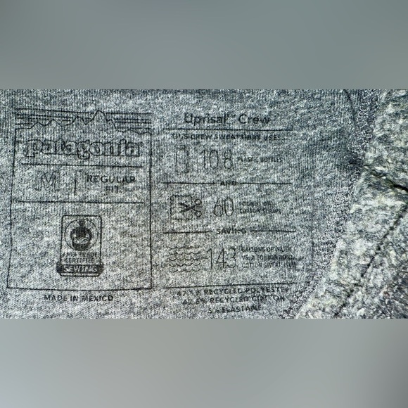 Patagonia Uprisal Crew Sweatshirt M | Gray Recycled Cotton Fleece Pullover - Picture 7 of 9